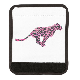 Silhouette Pink and Black Leopard Luggage Handle Wrap
