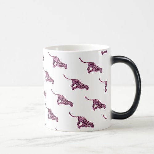 Silhouette Pink and Black Leopard Magic Mug