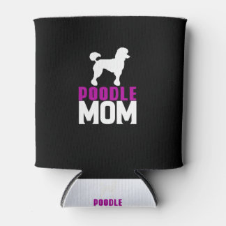 Silhouette Poodle Mom Pink Design Can Cooler