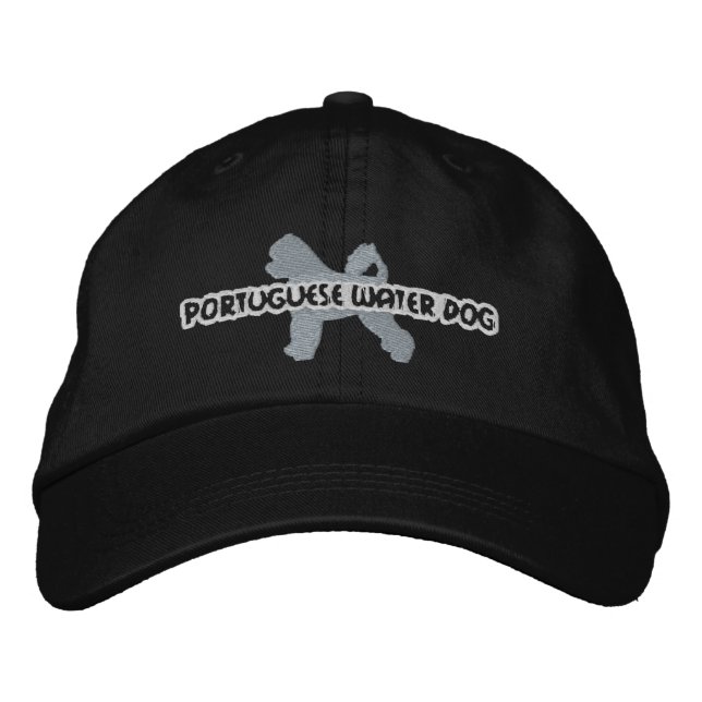 Silhouette Portuguese Water Dog Embroidered Hat (Front)