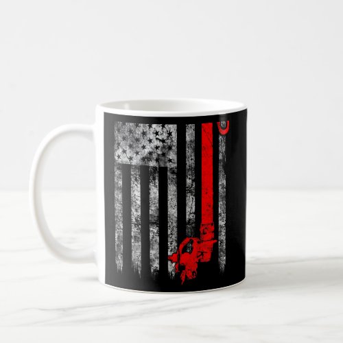 Silhouette Power Line Fuse American Flag Lineman   Coffee Mug