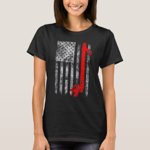Silhouette Power Line Fuse American Flag Lineman T-Shirt