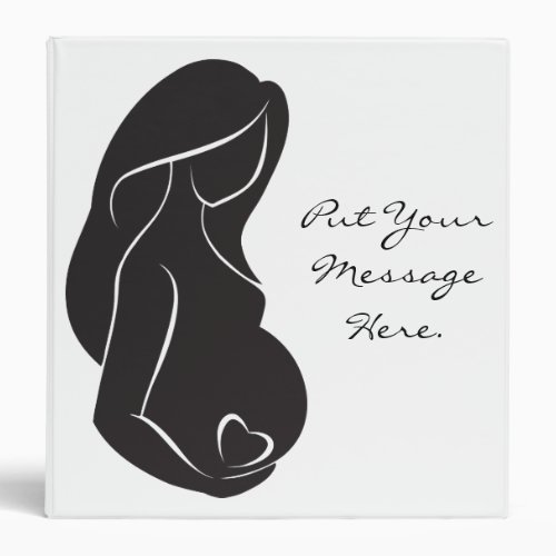 Silhouette Pregnant Woman Belly Heart Binder