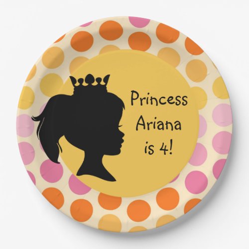 Silhouette Princess Custom Birthday Paper Plates