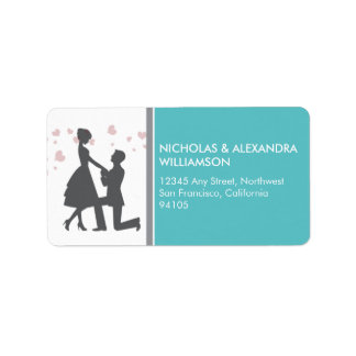 Silhouette Proposal Return Address Labels (aqua)