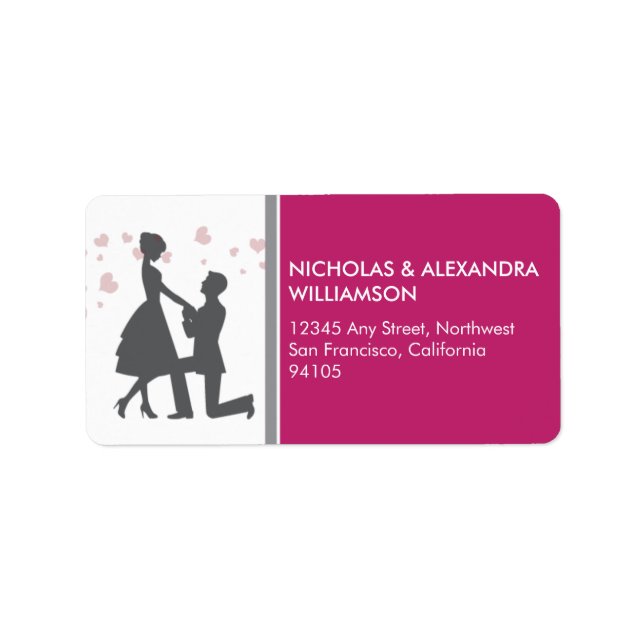 Silhouette Proposal Return Address Labels (pink) (Front)