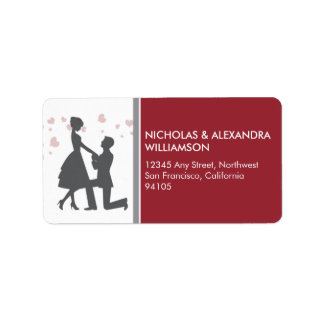 Silhouette Proposal Return Address Labels (red)