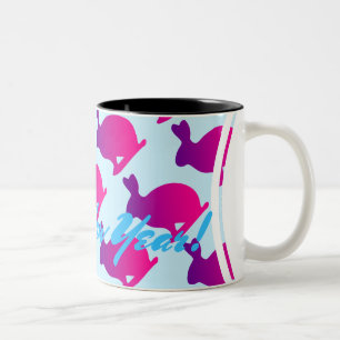  Silhouette Rabbit Chinese Year Zodiac Birthday M  Two-Tone Coffee Mug
