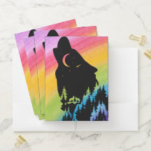 Silhouette Rainbow Wolf