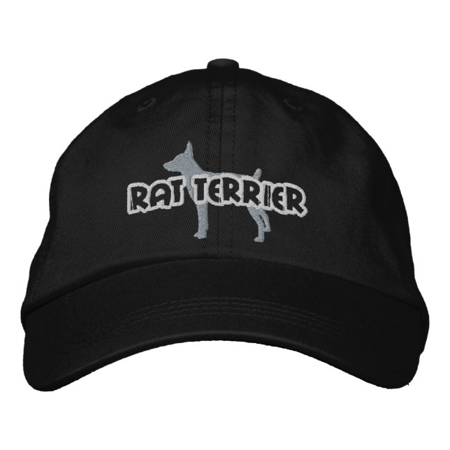 Silhouette Rat Terrier Embroidered Hat (Front)