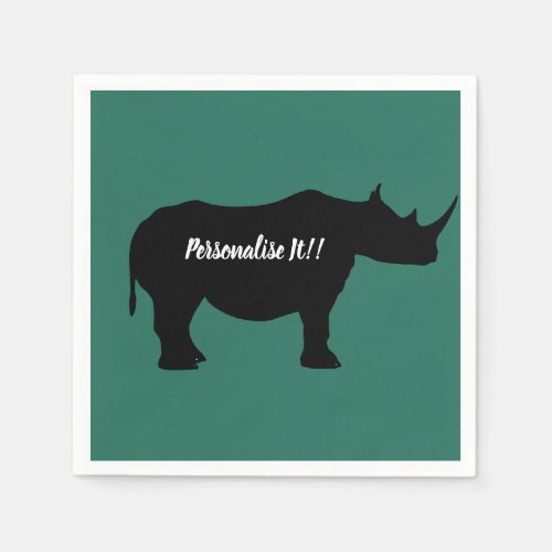 Silhouette Rhinoceros Napkins