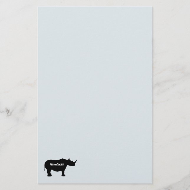 Silhouette Rhinoceros Stationery (Front)