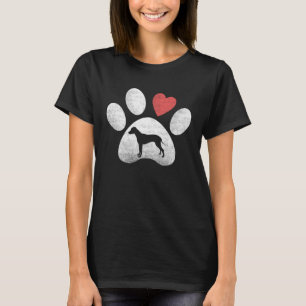 Silhouette Rhodesian Ridgeback Paw With Heart For T-Shirt
