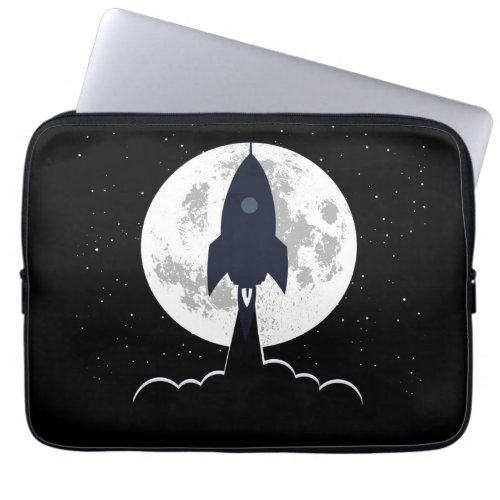 Silhouette rocket lift off laptop sleeve