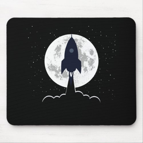 Silhouette rocket lift off mouse pad