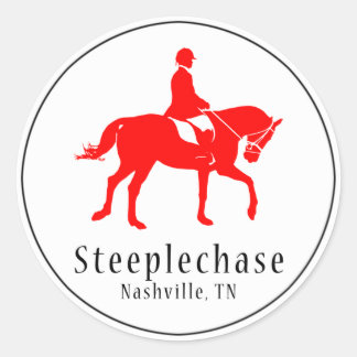 Silhouette Round Sticker (Red)