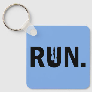 Silhouette Run Running for Runner Marathon Keychain