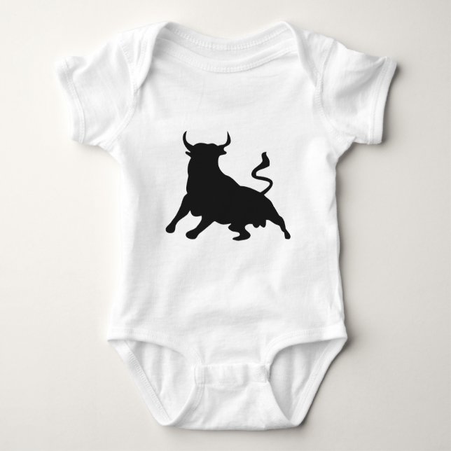 Silhouette Running with the Bulls Spain Baby Bodysuit (Front)