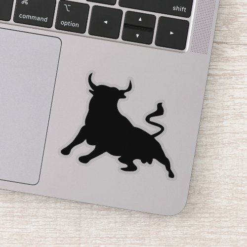 Silhouette Running with the Bulls Spain Sticker