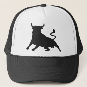 Silhouette Running with the Bulls Spain Trucker Hat