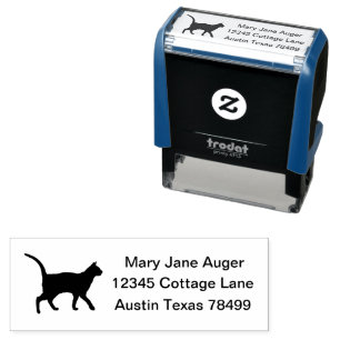 Silhouette Russian White Cat Self Inking Stamp