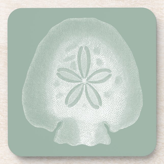 Silhouette Sand Dollar Beverage Coaster (Front)