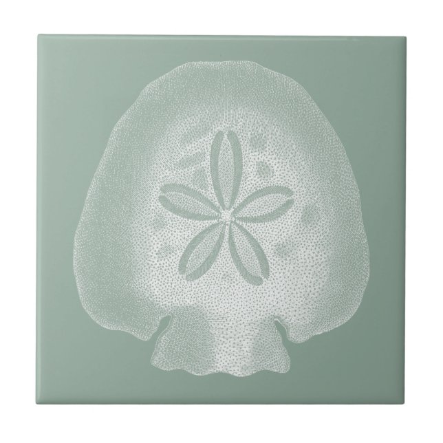 Silhouette Sand Dollar Ceramic Tile (Front)