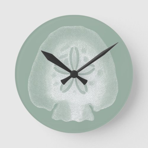 Silhouette Sand Dollar Round Clock