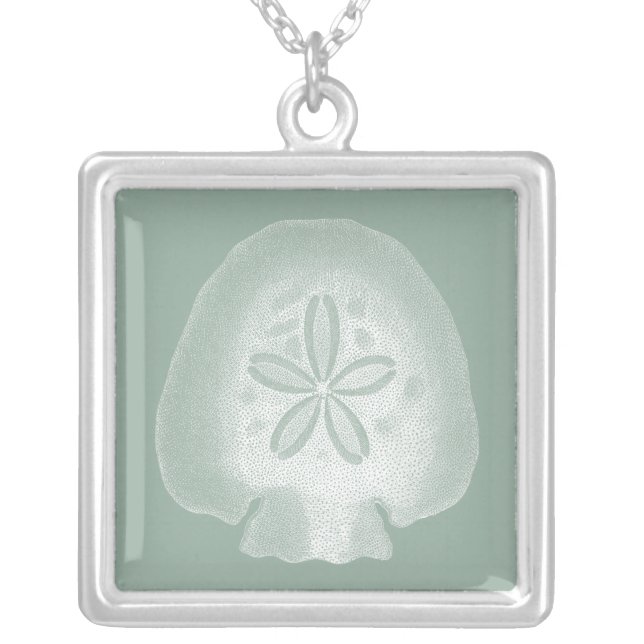 Silhouette Sand Dollar Silver Plated Necklace (Front)