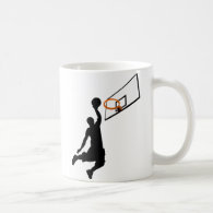 Silhouette Slam Dunk Basketball Player Coffee Mug