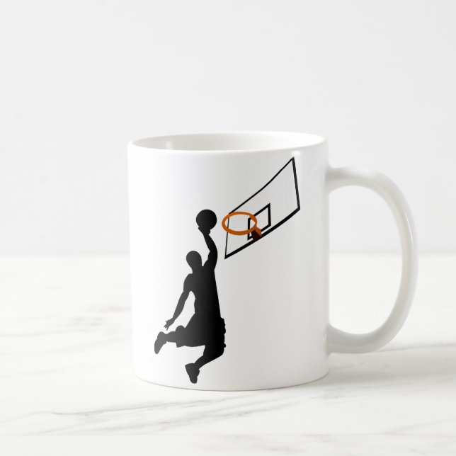 Silhouette Slam Dunk Basketball Player Coffee Mug (Right)
