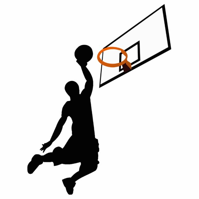 Silhouette Slam Dunk Basketball Player Cutout (Front)
