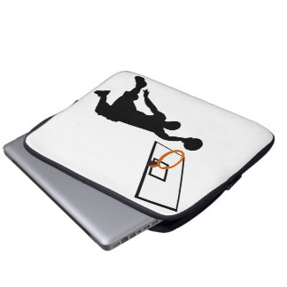 Silhouette Slam Dunk Basketball Player Laptop Sleeve