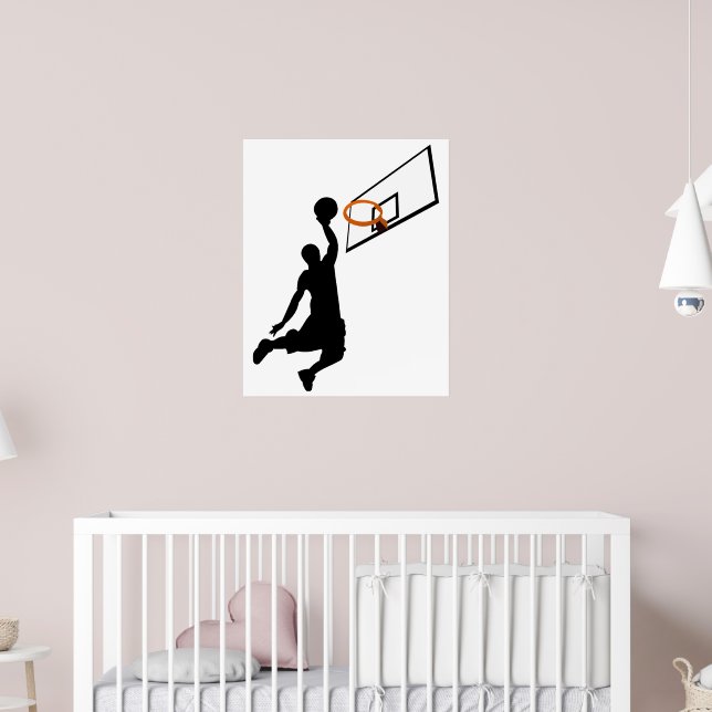 Silhouette Slam Dunk Basketball Player Poster Zazzle