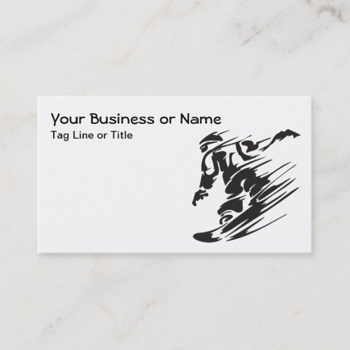 Silhouette Snowboarding Mountain Business Cards