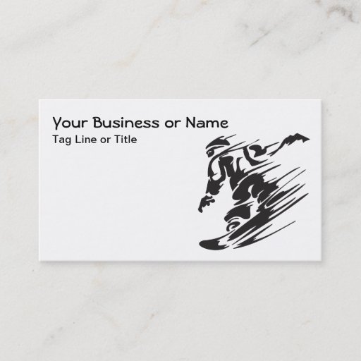 Customizable Silhouette Snowboarding Mountain Business Cards