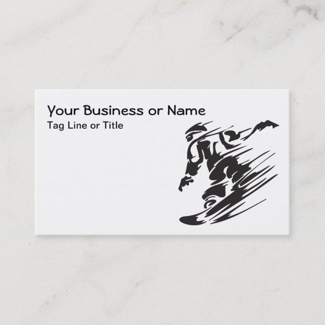 Silhouette Snowboarding Mountain Business Cards (Front)