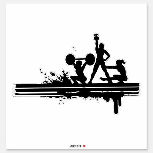 silhouette_sports_barbell_fitness sticker