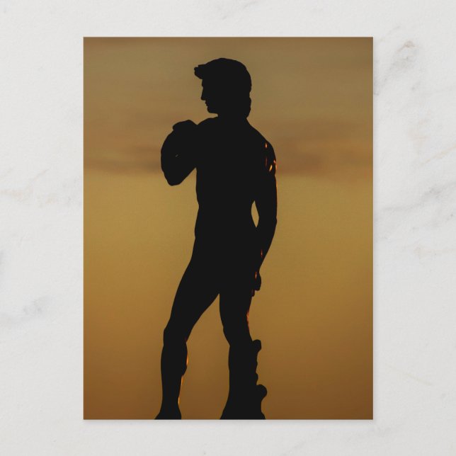 Silhouette Statue David Florence Italy Postcard (Front)