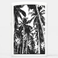 Silhouette-Style Pattern of Palm Trees Zippo Lighter