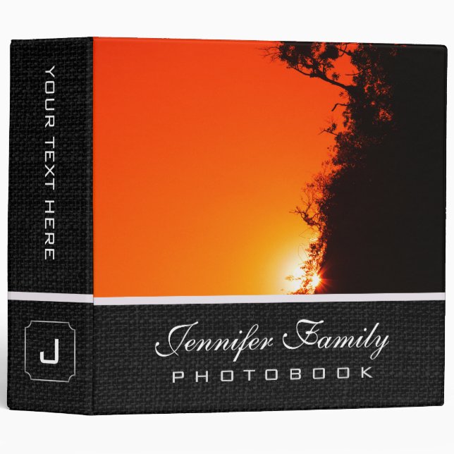 Silhouette Sunset Family Photo Books Binder (Front/Spine)