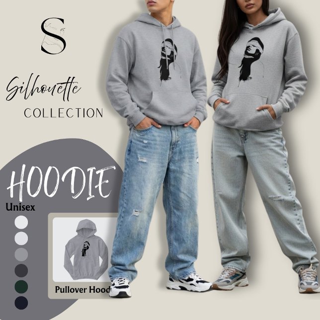 Silhouette surreal art hoodie black and white (Creator Uploaded)