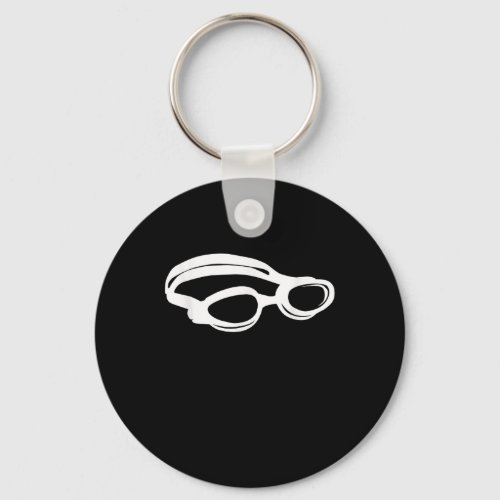 Silhouette Swimming Lover Swim Goggles Funny Swimm Keychain