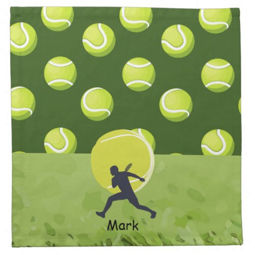 Silhouette tennis player is playing tennis    cloth napkin