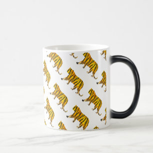 Silhouette Tiger Black and Orange Color Morph Mug