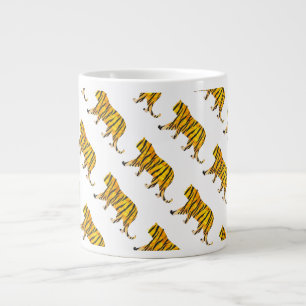 Silhouette Tiger Black and Orange Giant Coffee Mug