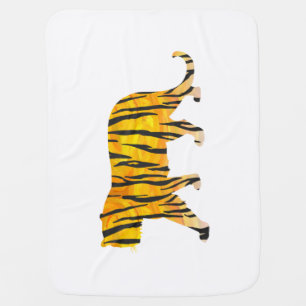 Silhouette Tiger Black and Orange Swaddle Blanket