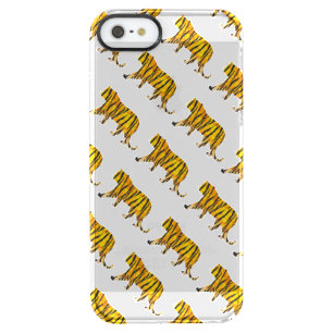 Silhouette Tiger Black and Orange Clear iPhone SE/5/5s Case
