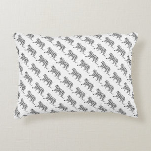Silhouette Tiger Black and White Accent Pillow
