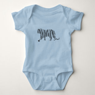 Silhouette Tiger Black and White Baby Bodysuit